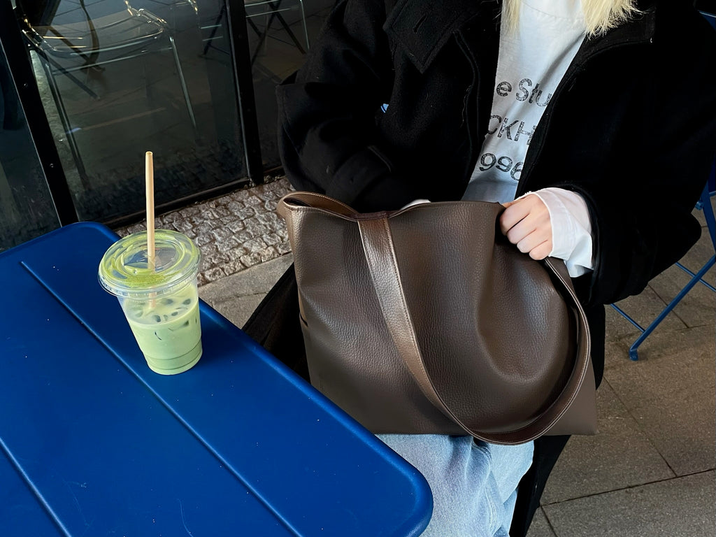 Tumepruun tote bag