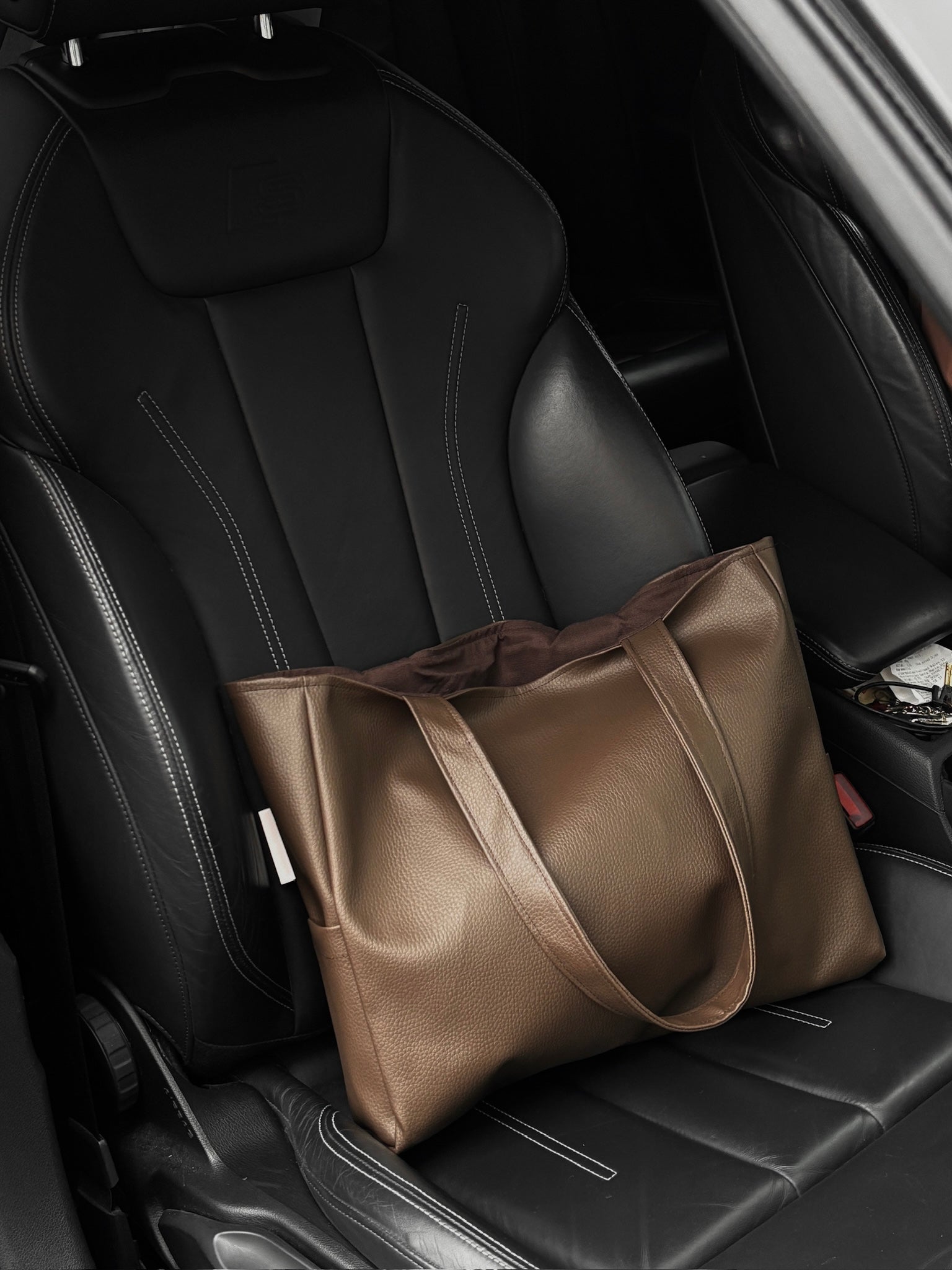 Tumepruun tote bag